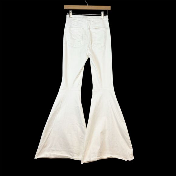 We The Free Just Float On Flare Pants Sz 26 Hippie Boho Festival Winter White - Picture 4 of 8